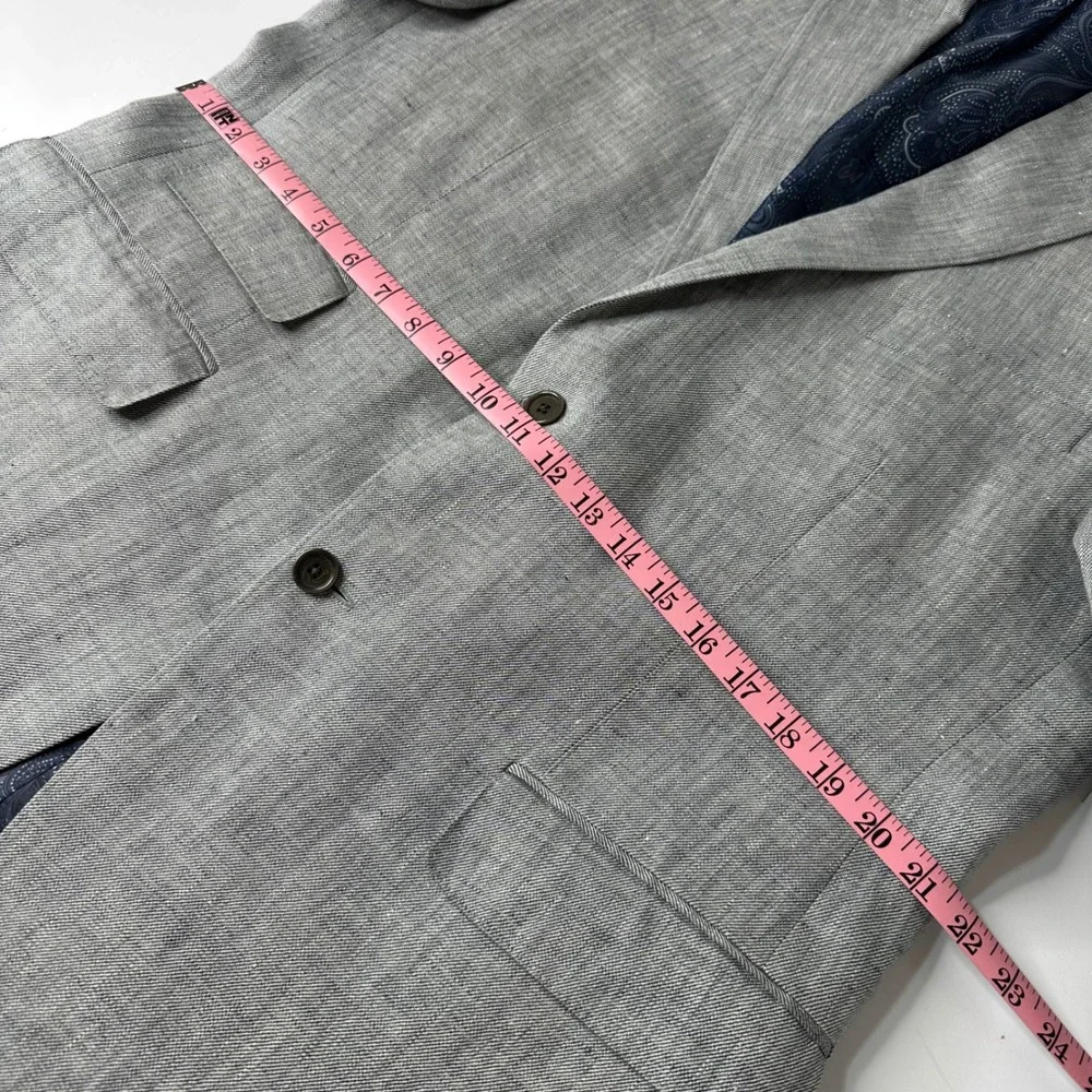 Michael Kors 100% Linen Blazer Gray Sport Coat Suit Jacket 2 Button Mens 42R